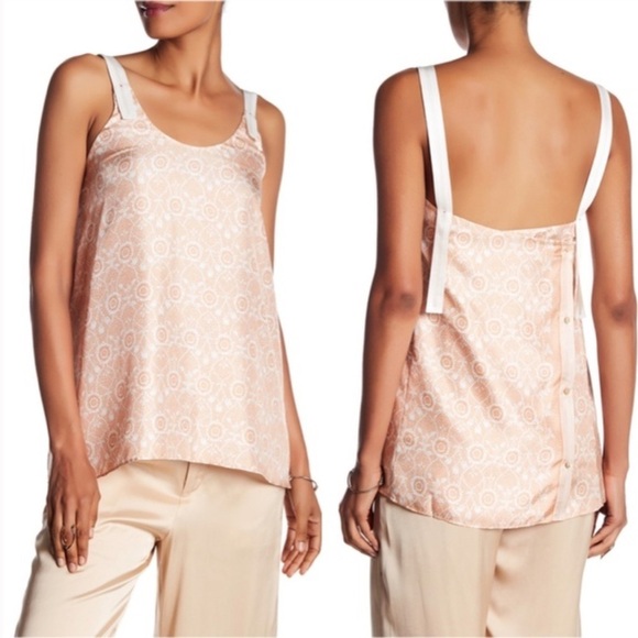 New! Helmut Lang Ornamental Floral Silk Cami Top 🍑 XS NWT! - Picture 1 of 9